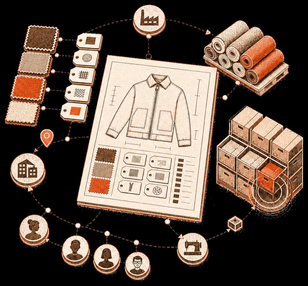Generated order intelligence system with material planning, status, and inventory signals.